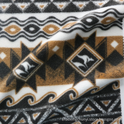 Hochwertiges abstraktes Design recyceln 100% Polyester Schussgestricke AOP Polar Fleece Stoff für Mantel Home Textile
